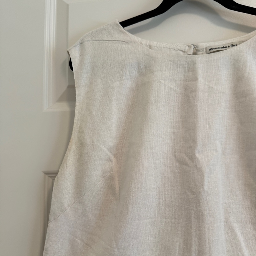 Abercrombie & Fitch White Sleeveless Linen Top - Picture 3 of 6